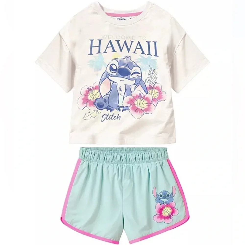 Disney 2-Piece Stitch Kauai Chief Cotton T-Shirt and French Terry Shorts Set